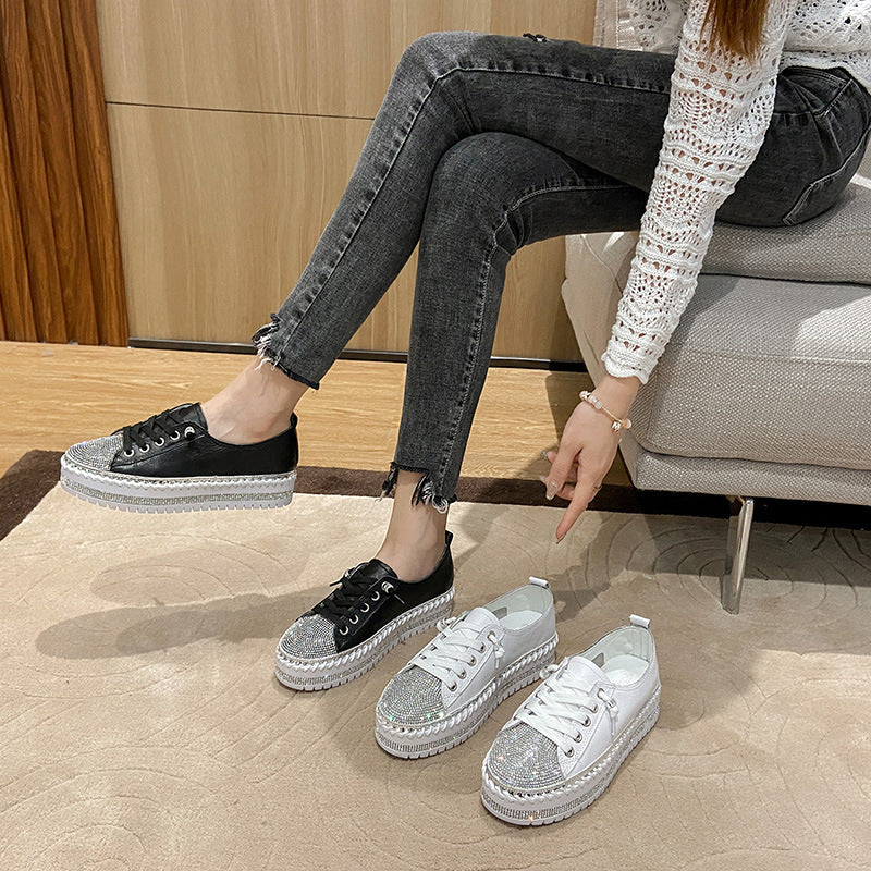 Owlkay Rhinestone Thicksoled Platform Shoes