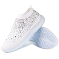 Owlkay Women's Crystal Breathable Slip-On Walking Shoes