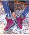 Owlkay Snowy Villia Leather Tall Boots