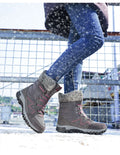 Owlkay Snowy Villia Leather Tall Boots
