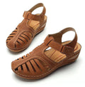 Owlkay - Soft PU Leather Closed Toe Vintage Anti-Slip Sandals