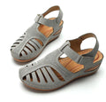 Owlkay - Soft PU Leather Closed Toe Vintage Anti-Slip Sandals