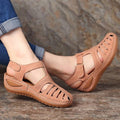 Owlkay - Soft PU Leather Closed Toe Vintage Anti-Slip Sandals