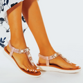Owlkay Comfortable Pearl On Cloud Sandals