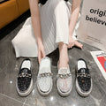 Owlkay Fashion Flat Slippers Spring and Summer New Rhinestone Breathable Thick Bottom Lazy Casual Slippers