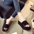 Owlkay Thick Sole Stylish Sparkling Slippers