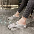 Owlkay Fashion Flat Slippers Spring and Summer New Rhinestone Breathable Thick Bottom Lazy Casual Slippers