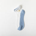 (10 Pairs) Owlkay Daisy Crystal Short Lace Transparent Glass Silk Socks