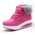 Owlkay Plush Warm Winter Boots Women's Platform  Ankle Swing Shoes