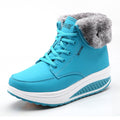 Owlkay Plush Warm Winter Boots Women's Platform  Ankle Swing Shoes