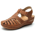 Owlkay - Soft PU Leather Closed Toe Vintage Anti-Slip Sandals
