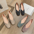 Owlkay Square Toe Sequin Shoes
